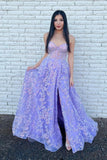 LTP1576,Sparkle Princess Lavender Bustier Puffy Sleeves Lace Long Prom HZ0307