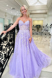 Sweetheart Lavender A-Line Lace Prom HZ0307