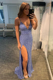 LTP0795,Luxury Beaded Purple Mermaid Long Formal HZ0307
