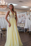 Yellow Halter Lace Applique Illusion Prom HZ0307