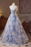 Strapless Lace Floral Applique Baeding A-line Homecoming HZ0307