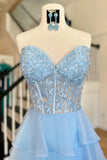 Illusion Applique Chiffon Ruffles Long Prom HZ0307