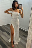 LTP0794,Light Blue Beaded Strapless Mermaid Long Prom HZ0307