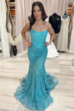 Tiffany Blue Sequin Mermaid Long Party HZ0307
