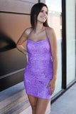 LTP1435,Cute Lavender Short Lace Homecoming Dresses Beaded Cocktail HZ0307