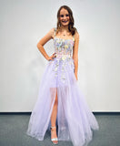 Lavender Tight Floral Dress with HZ0307