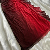 Special Gradient Color Burgundy Prom Dress, Tie Halter Date/Birthday Party HZ0307