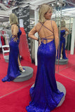Champagne Sequin Mermaid Long Formal Dress with HZ0307