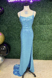 Champagne Sequin Mermaid Long Formal Dress with HZ0307