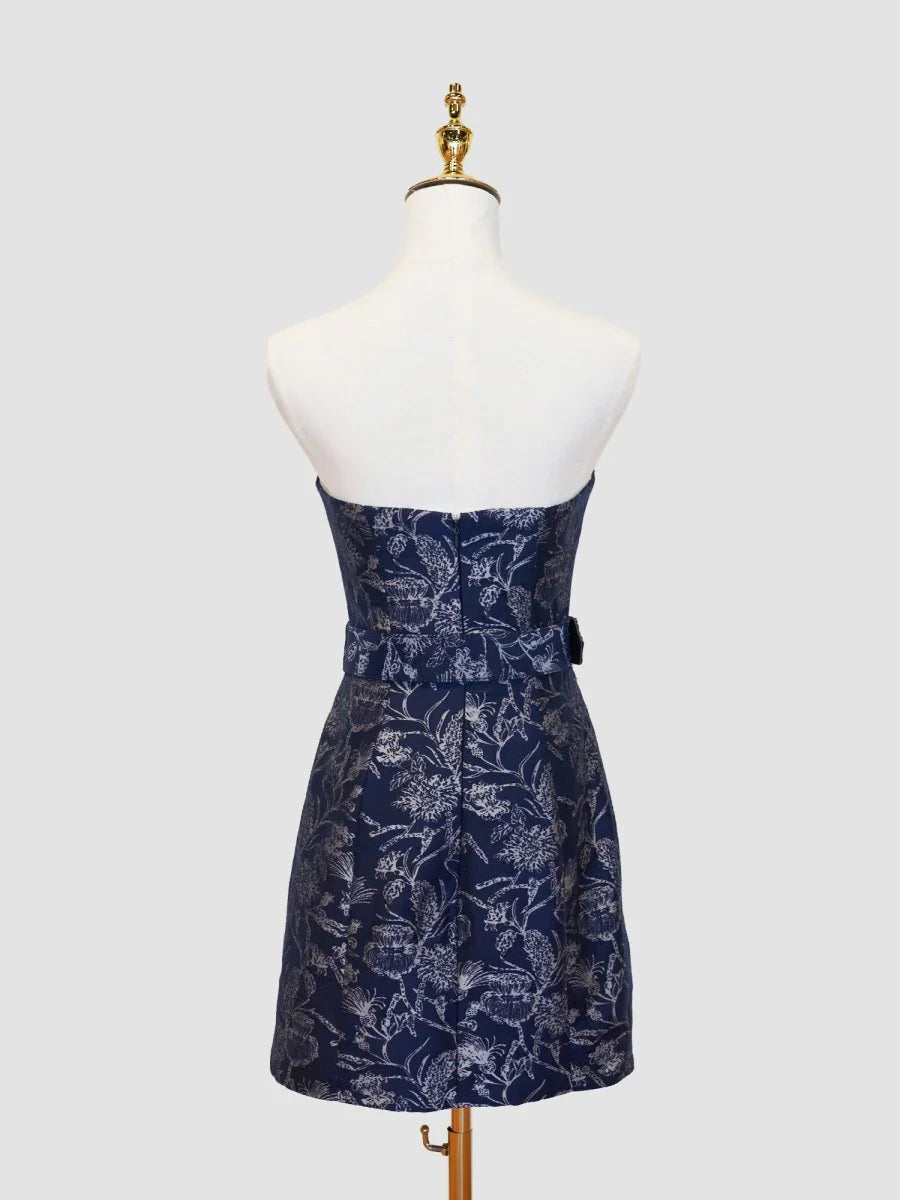 Strapless Floral Sheath Homecoming Dress Short Prom Party HZ0307