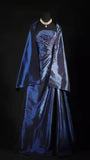 Classic Navy Blue Prom Dress, Vintage Long Party Dress, Beaded Luxury HZ0307
