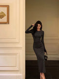 Classy Sheath Scoop neckline Black Prom Dresses Birthday Outfits Evening Gown , HZ0307