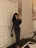 Classy Sheath Scoop neckline Black Prom Dresses Birthday Outfits Evening Gown , HZ0307