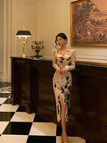 Classy Sheath Sweetheart Floral Satin Prom Dresses Birthday Outfits Evening Gown SD, HZ0307
