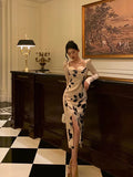 Classy Sheath Sweetheart Floral Satin Prom Dresses Birthday Outfits Evening Gown SD, HZ0307