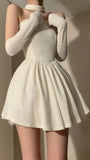 Cute Ivory A-line Homecoming Dresses Strapless Birthday Party HZ0307