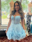 Cute Tulle Ruffles Mini Homecoming Dresses Junior Party Gown, HZ0307