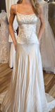 Ivory Mermaid Wedding Dress - Satin Bridal Gown with HZ0307