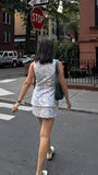 Floral Print Two Pieces Homecoming Dresses Causal Party HZ0307