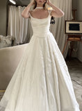 Fluffy White Pleated Wedding Dresses A-Line Bridal Dress, HZ0307
