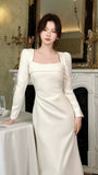 Formal Dress Ivory Mermaid Long Sleeves Party HZ0307
