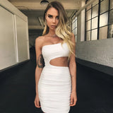LTP1234,Cute white satin bodycon homecoming HZ0307