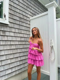 Fuchsia Hot Pink Chiffon Homecoming Dresses, HZ0307