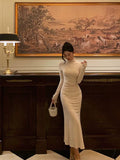Gorgeous Mermaid High Neckline Ivory Date Night Dress Prom Dresses Birthday Outfits , HZ0307