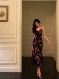 Gorgeous Mermaid Spaghetti Straps Pink Black Date Night Dress Prom Dresses Birthday Outfits, HZ0307