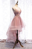 High Low Blue Lace Appliques Party HZ0307