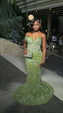 Hot Saling Luxury Beading Prom Dresses Sparkle Mermaid Evening Party HZ0307