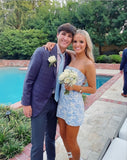 Hot Selling Floral Print Short Homecoming Dresses, HZ0307