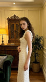Ivory Pearl Beaded Bodycon Long Prom Dresses Birthday Party HZ0307
