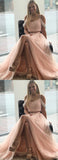 LTP0788,Two Piece Prom Dresses Spaghetti Straps A Line Long Sparkly Prom HZ0307