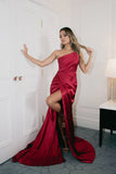 One Shoulder Red Prom Dresses With HZ0307