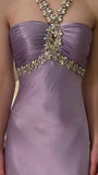 LTP1364,Light purple satin beaded long prom evening HZ0307