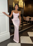 Light Pink Mermaid Satin Long Prom Evening HZ0307