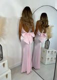 Light Pink Mermaid Satin Long Prom Evening HZ0307