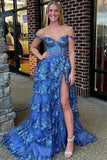 Corset Tulle Appliques Tiered Ruffle Long Prom Dress with HZ0307