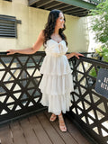 Lovely Ivory Chiffon Ruffle Homecoming Dresses Bowknot Birthday Party HZ0307