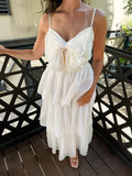 Lovely Ivory Chiffon Ruffle Homecoming Dresses Bowknot Birthday Party HZ0307