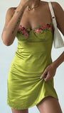 Popular Olive Green Floral Homecoming Dresses Girls Summer Dress, HZ0307