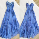 Pretty Mermaid Spaghetti Straps Lilac Long Prom Dresses Party Dress, HZ0307