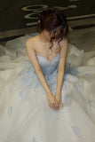 Fairy Princess Strapless Floral Party Dresses A-Line Dance Prom Ball HZ0307