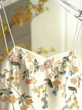 Sexy A line Spaghetti Straps Ivory Floral Satin Prom Dresses Birthday Outfits Evening Gown, HZ0307