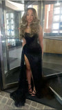 Sexy Black Mermaid Prom Dress, Bodycon Split Evening Formal HZ0307
