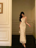 Sexy Sheath Straps Floral Satin Prom Dresses Birthday Outfits Evening Gown, HZ0307