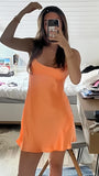 Simple Homecoming Dresses Orange Satin Mini School Semi Hoco Dress Short Formal Graduation HZ0307