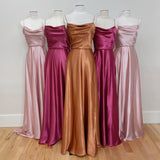 Simple Green A-line Spaghetti Straps Long Prom HZ0307