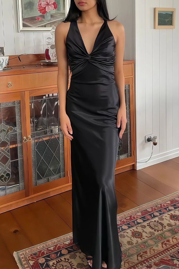 Simple Prom Dresses Cross Back Evening Party Dress Sleeveless Formal HZ0307